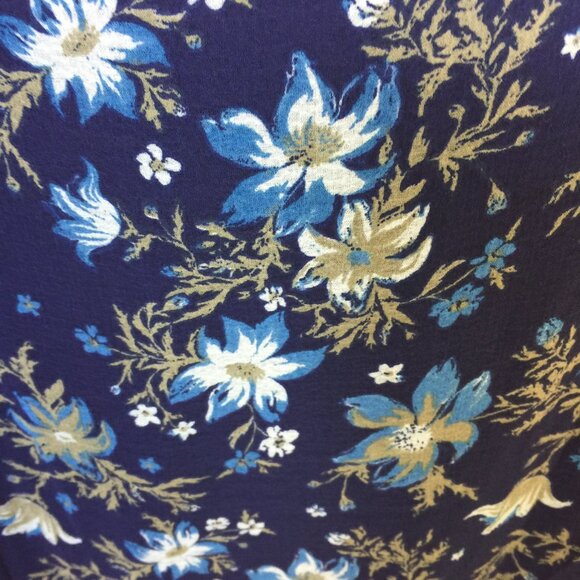 Free People Maxi Skirt Size 8 Womans Femme Edge Navy Blue Floral Wrapover Ruffle - Picture 8 of 15